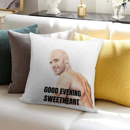 Johnny Sins Good Evening Sweetheart Soft Short Plush Fabric Throw Pillow