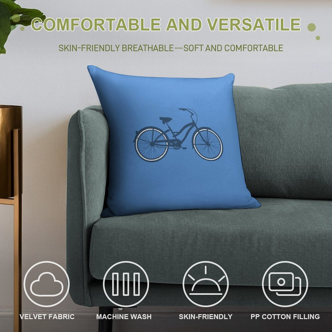 Bike 1 Soft High-Density Material Throw Pillow
