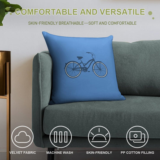 Bike 1 Soft High-Density Material Throw Pillow