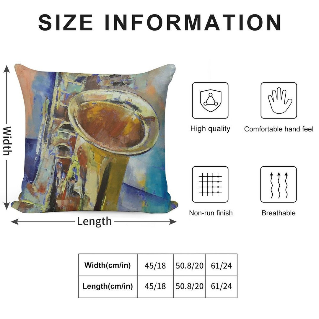 Saxophone Soft Anti-Pilling Throw Pillow