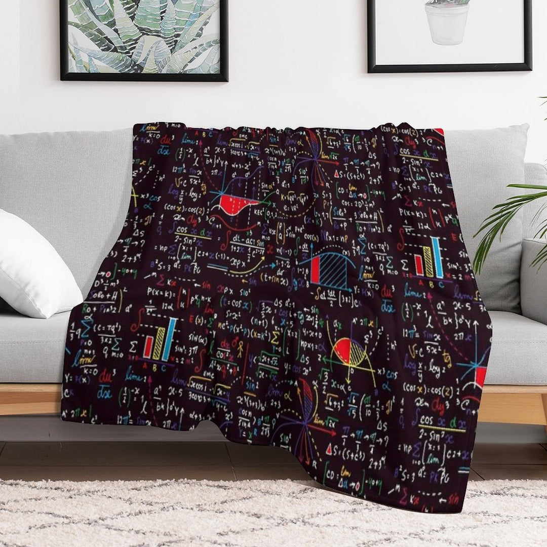 Colorful Math Formulas Versatility Throw Blanket