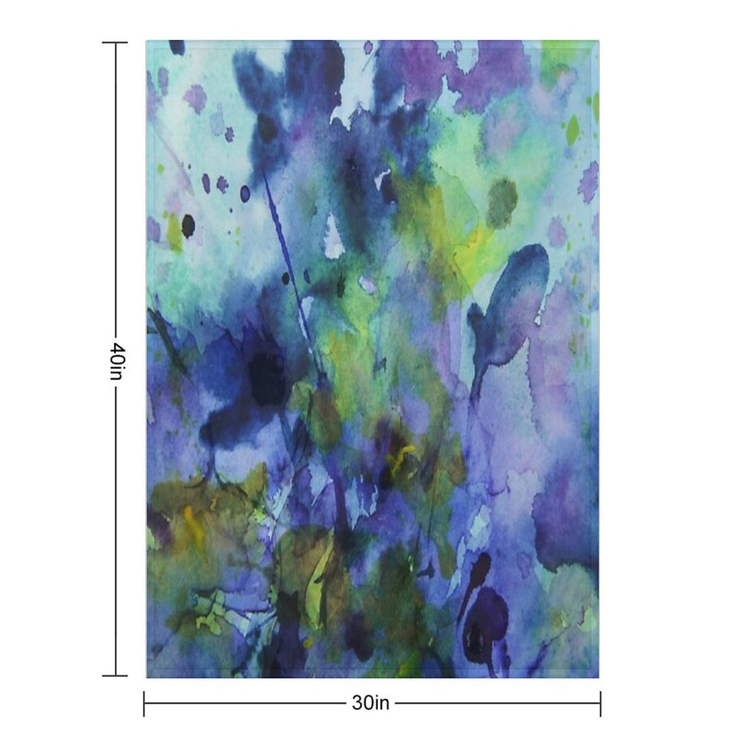 Watercolor in Purple And Green Durable Throw Blanket