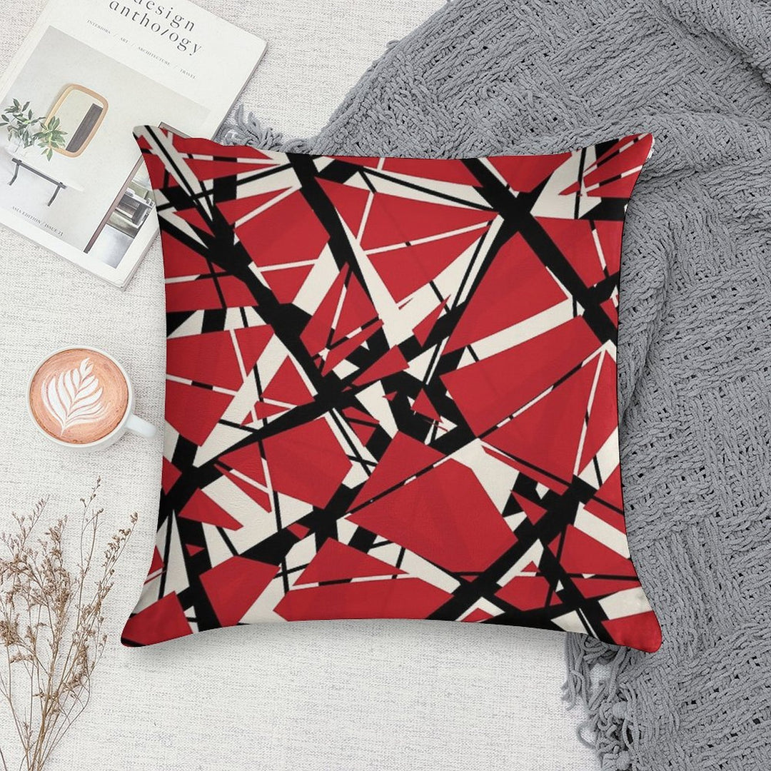 EVH Authentic Stripes Design (red) Soft Fade-Resistant Throw Pillow