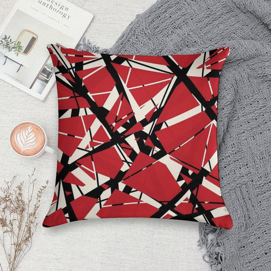 EVH Authentic Stripes Design (red) Soft Fade-Resistant Throw Pillow