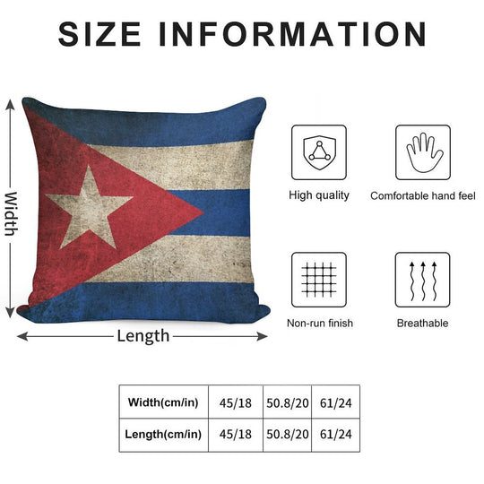Old And Worn Distressed Vintage Flag of Cuba Soft Ultra-Soft Texture Throw Pillow