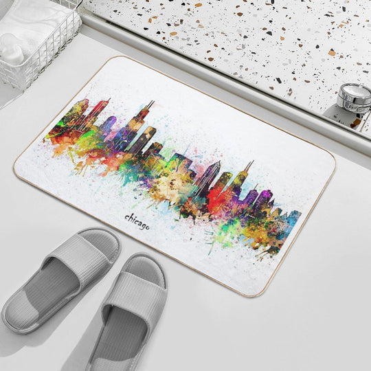 Chicago Skyline  Long-Lasting Bath Mat