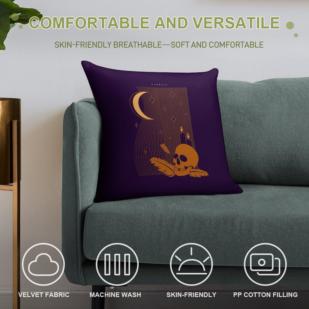 Modern Pagan Samhain Memento Mori Soft Style Accent Throw Pillow