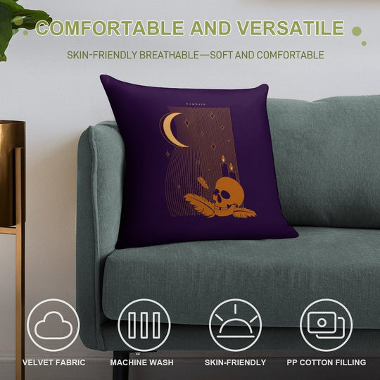 Modern Pagan Samhain Memento Mori Soft Style Accent Throw Pillow