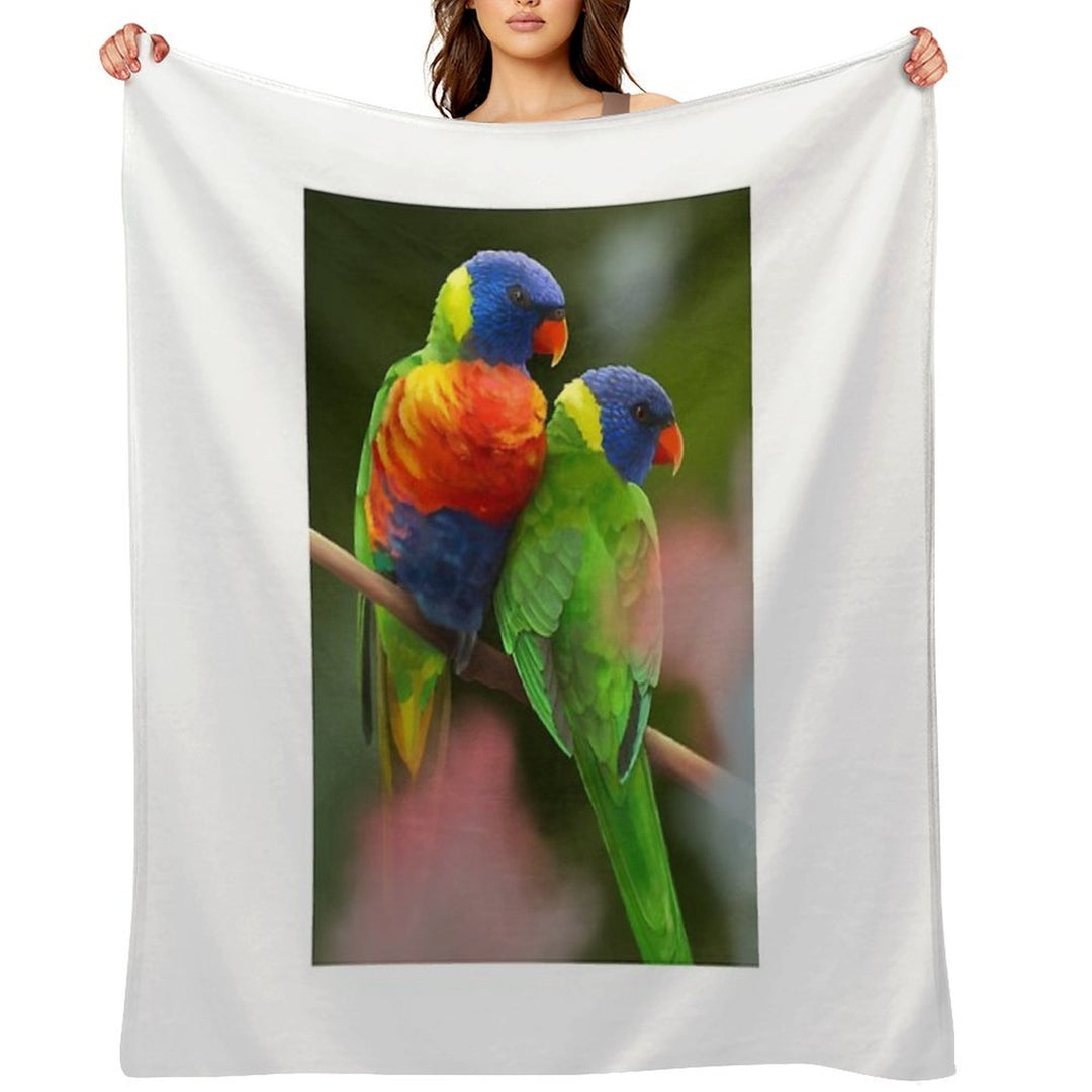 Rainbow Lorikeets Velvety-soft Throw Blanket