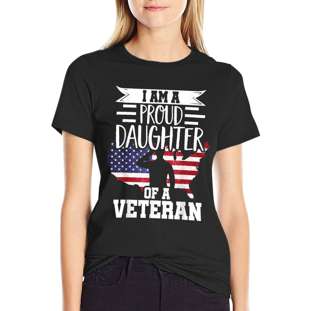 Proud Daughter Veteran Nothing Scares Patriotic Veterans Day  Eco-friendly Material T-Shirt