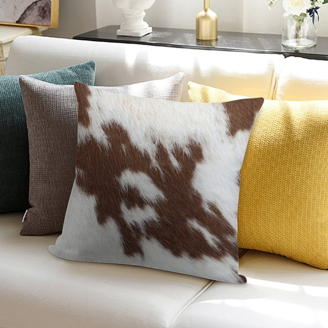 Cow Hide Dark Brown & White Soft Decorative Cover Throw Pillow