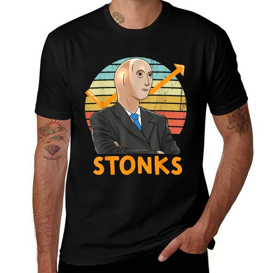 Stonks Guy Dank Meme Funny Stock Broker Stonks Guy Dank Meme  Slim-fit Cut T-Shirt