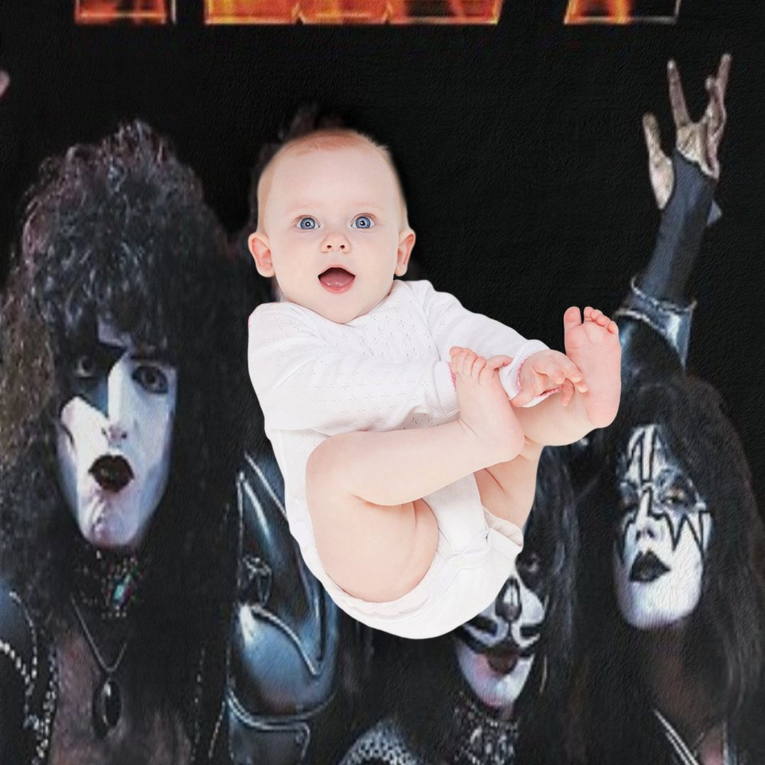 KISS Band Wrinkle-free Throw Blanket