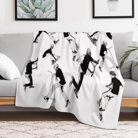 Airtime!- Stunt Scooter Fun Comfort Throw Blanket