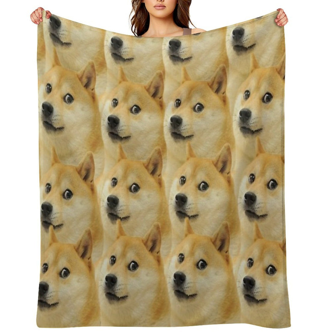 Doge Collage Sustainable Throw Blanket