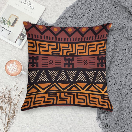 African Tribal Mudcloth Pattern Soft Gift Ready Throw Pillow
