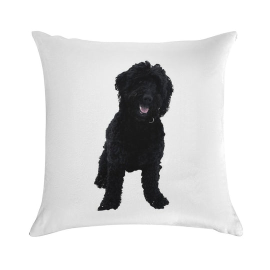 Black Goldendoodle Soft Ultra-Soft Texture Throw Pillow