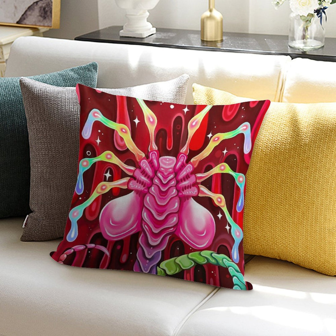 Rainbow Alien Soft Shrink-Resistant Throw Pillow