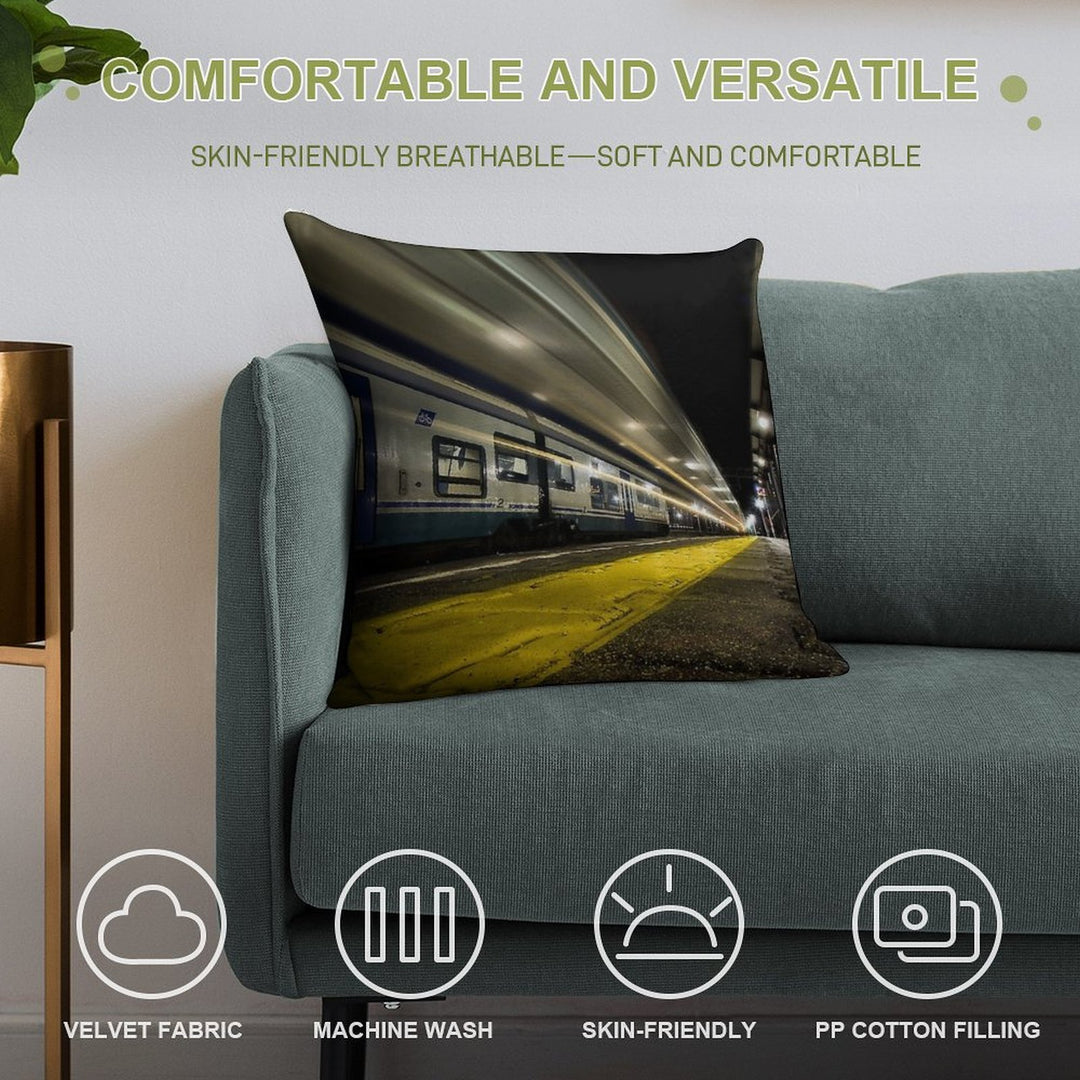 Trenitalia Soft Washable Throw Pillow