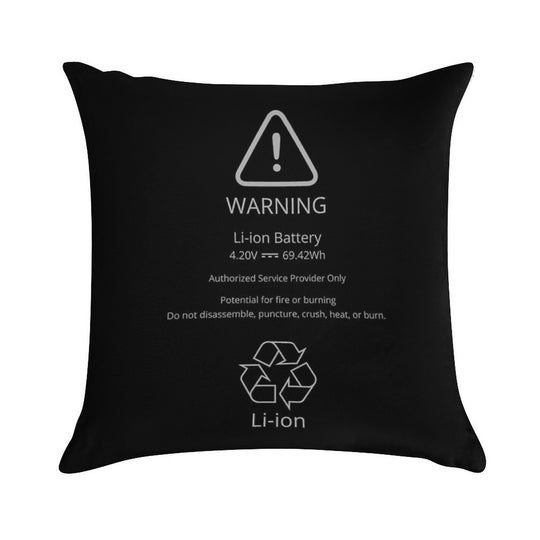 Swollen Battery  Lithium-ion Battery Soft Reinforced Edging Throw Pillow