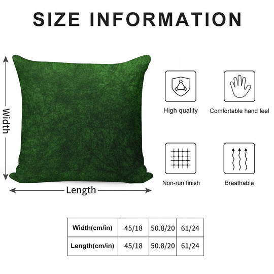 Emerald Green Grass Velvet  Texture Soft Skin-Friendly Throw Pillow