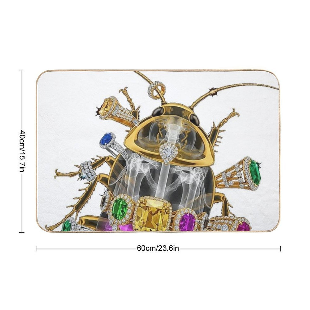 Skeleton Cockroach with Diamonds And Jewels  Odorless Bath Mat
