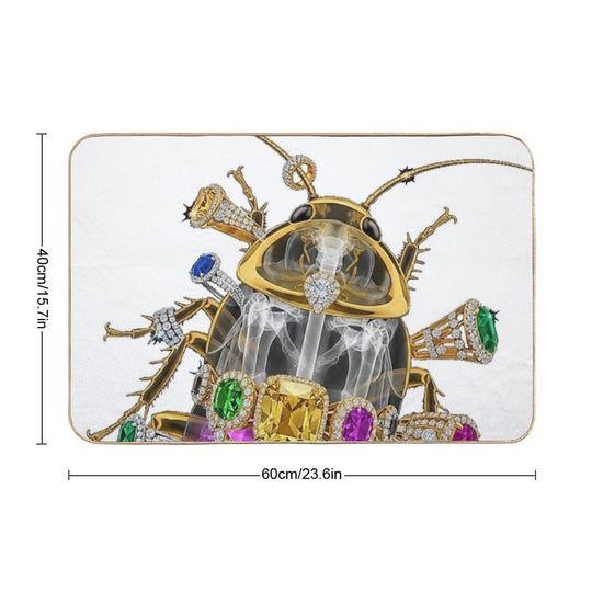 Skeleton Cockroach with Diamonds And Jewels  Odorless Bath Mat