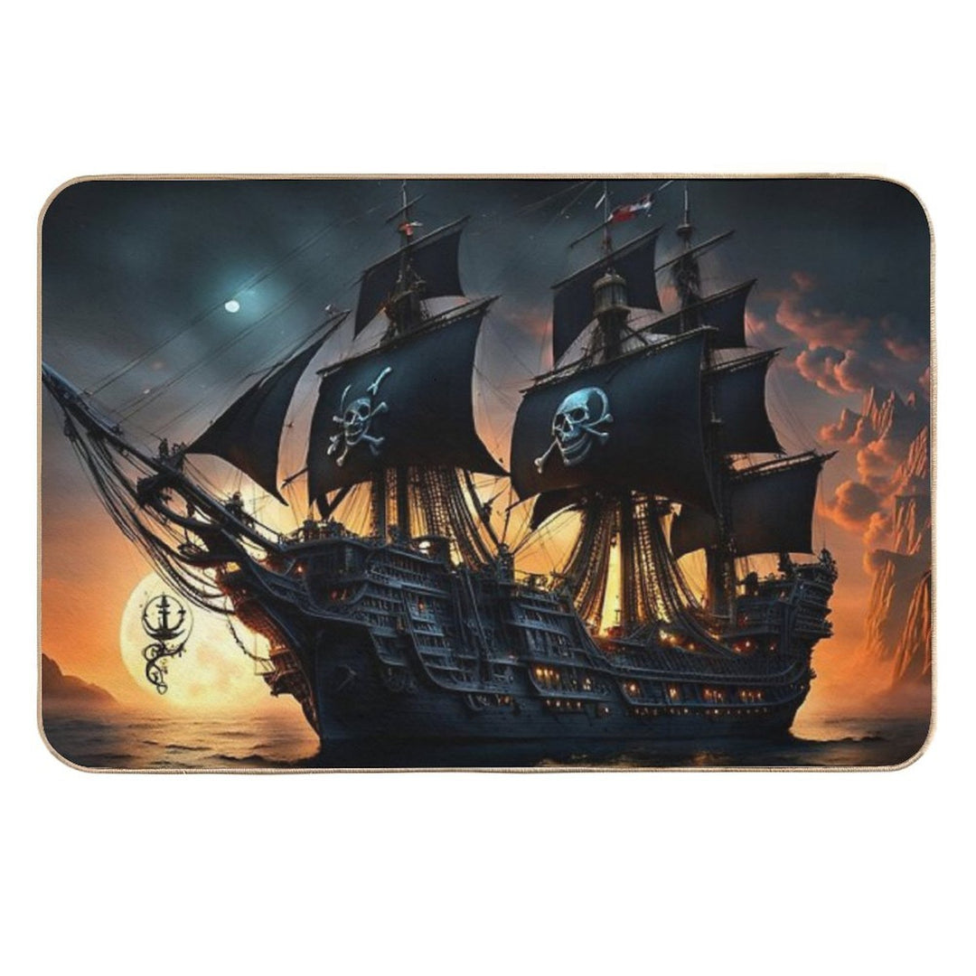 The Black Pearl Ship  Eco-Friendly Bath Mat