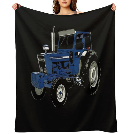 Old Ford Tractor Blue Sustainable Throw Blanket