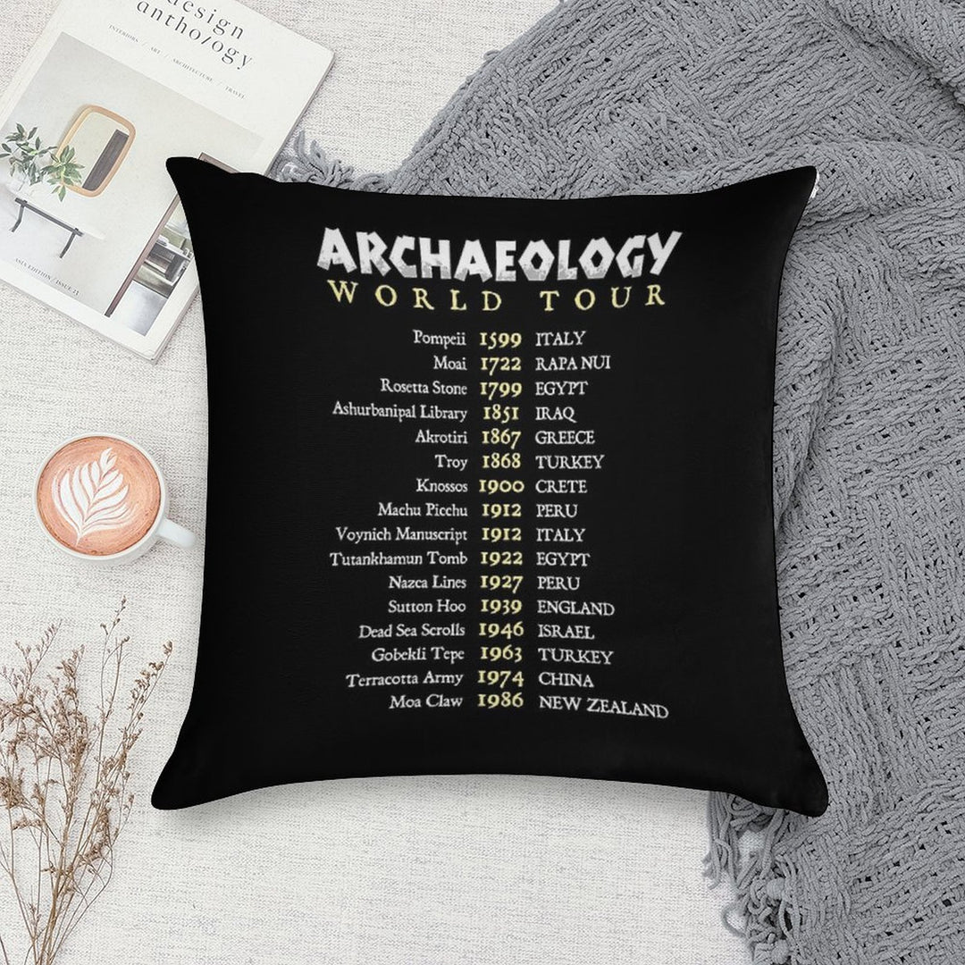 Archaeologist World Tour Funny Historical Dig Sites Soft Easy Maintenance Throw Pillow