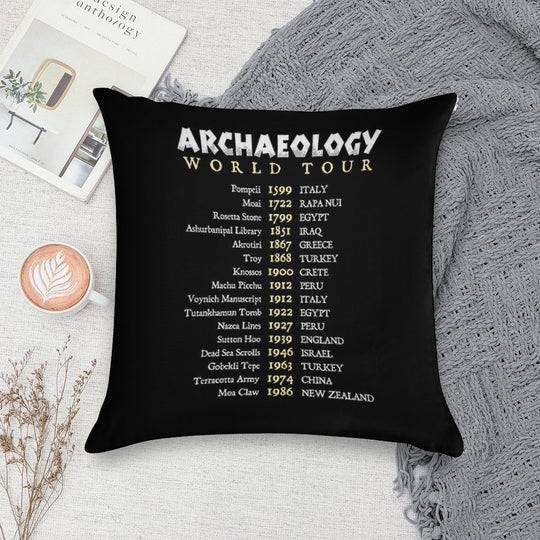 Archaeologist World Tour Funny Historical Dig Sites Soft Easy Maintenance Throw Pillow