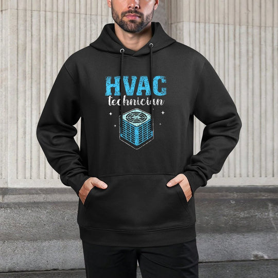 Hvac Technician Profession Installer Tech Hvac Durable Construction Hoodie