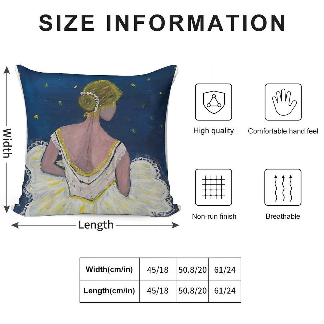 Ballerina in White Dress Soft Ultra-Soft Texture Throw Pillow