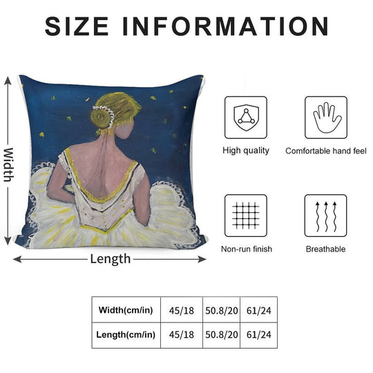 Ballerina in White Dress Soft Ultra-Soft Texture Throw Pillow