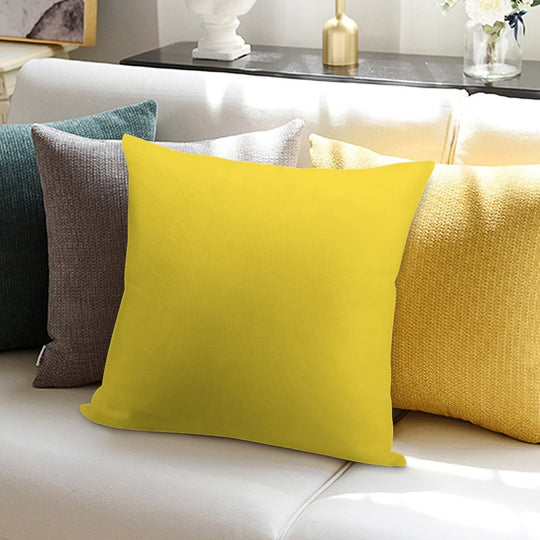 PLAIN SOLID BANANA YELLOW - 100 SHADES OF YELLOW ON OZCUSHIONS Soft Skin-Friendly Throw Pillow