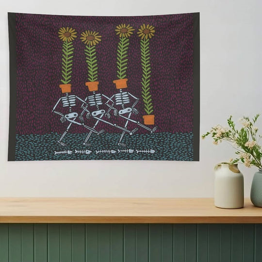 Sunflower Skeletons Tapestry