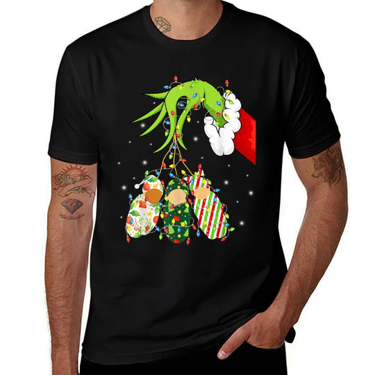 Labor And Delivery Nurse Merry Christmas Xmas Lights Holiday  Rolled Sleeves T-Shirt