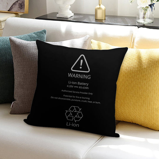 Swollen Battery  Lithium-ion Battery Soft Reinforced Edging Throw Pillow