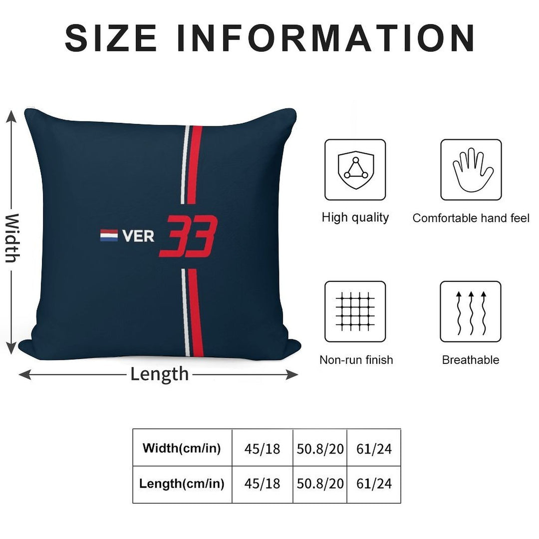 F1 2021 - #33 Verstappen Soft Fade-Resistant Throw Pillow