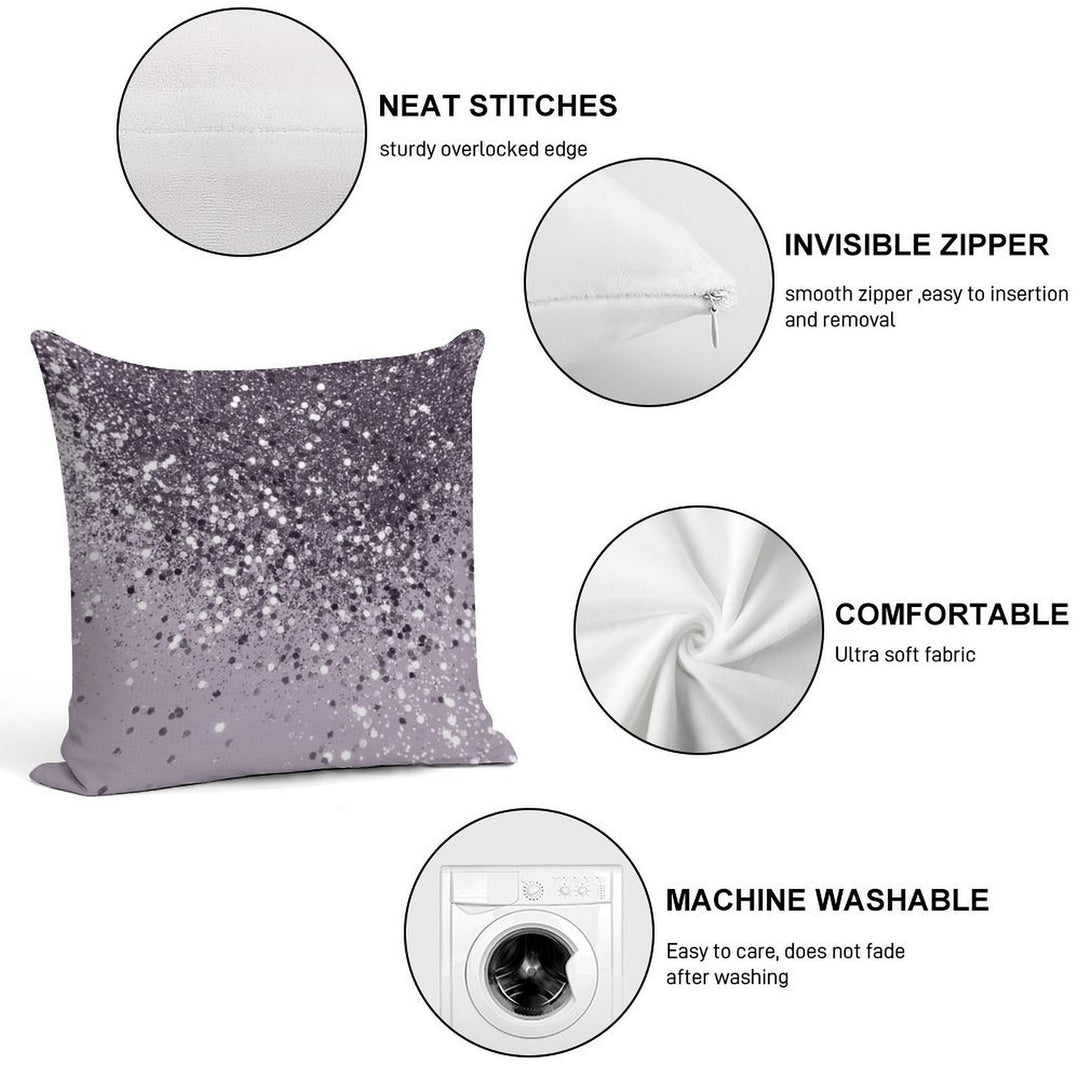 Lavender Lady Glam #2 (Photo of Glitter Only - Not Reflective) Soft Shrink-Resistant Throw Pillow