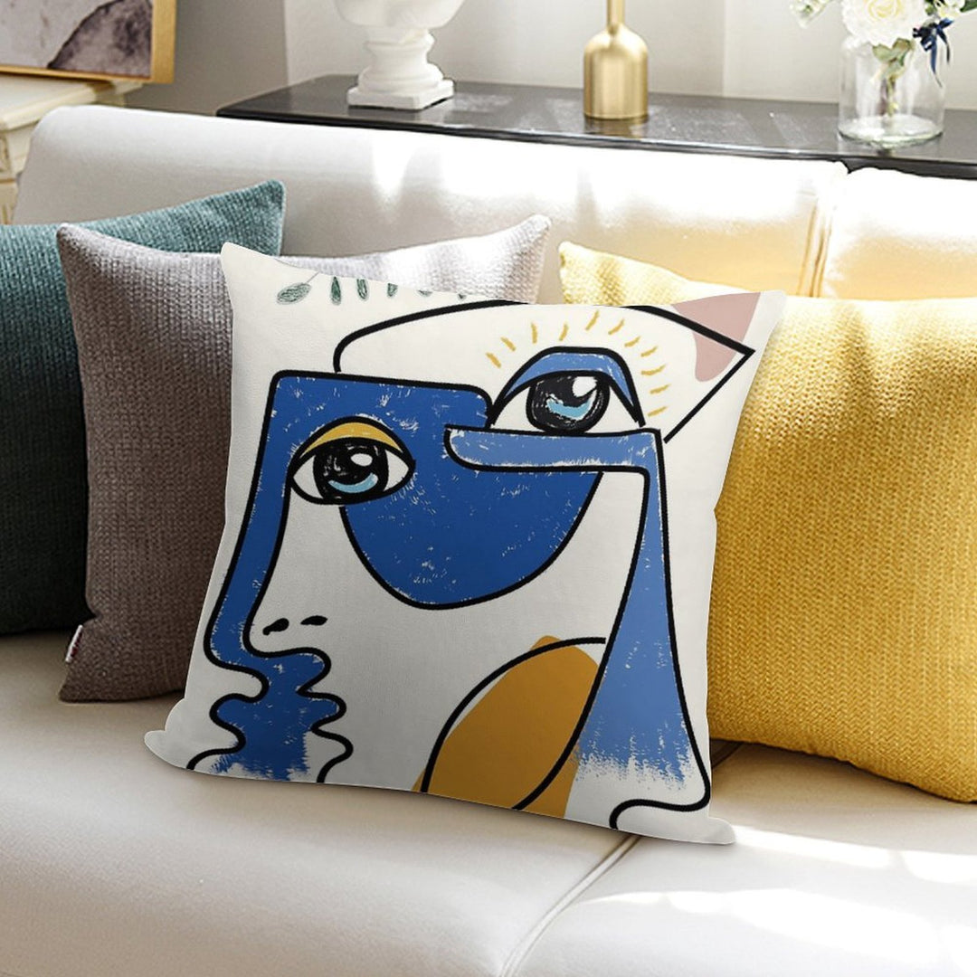 Minimal  Cute Face Soft Fade-Resistant Throw Pillow