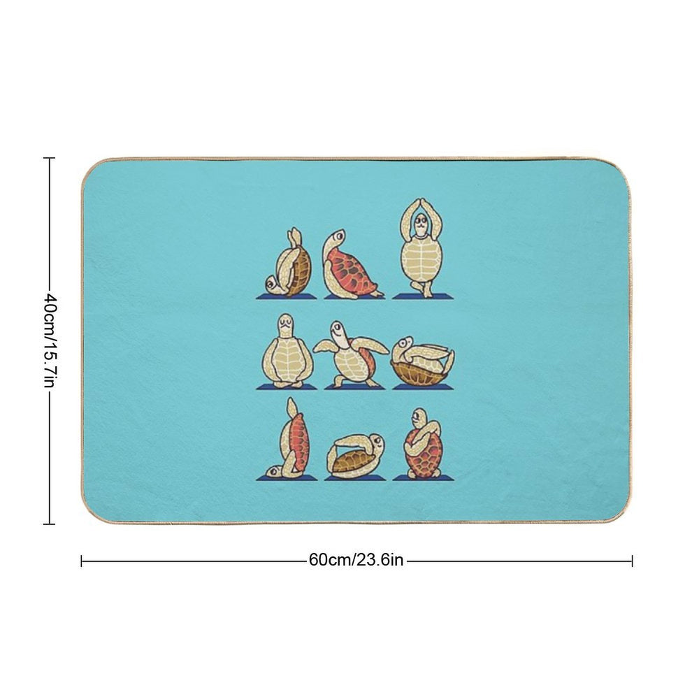Green Sea Turtle Yoga  Easy Maintenance Bath Mat