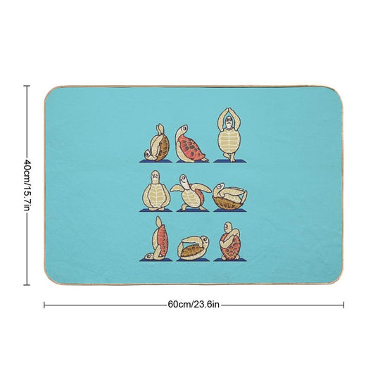 Green Sea Turtle Yoga  Easy Maintenance Bath Mat