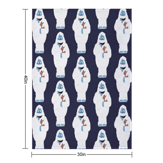 Classic Christmas Abominable Snowman with Rudolph © GraphicLoveShop Compact Throw Blanket