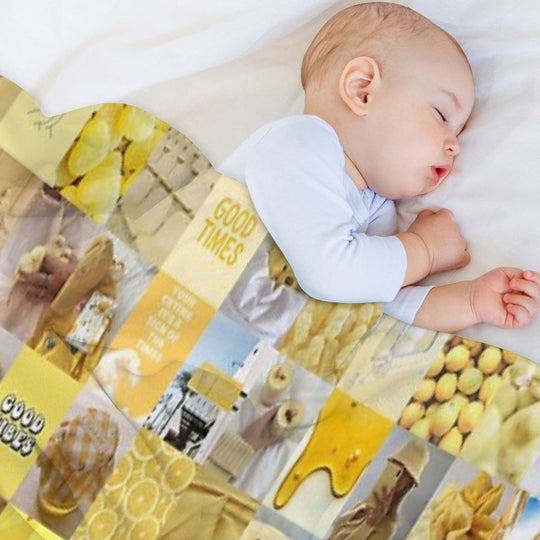 Yellow Vibes Collage Machine-washable Throw Blanket