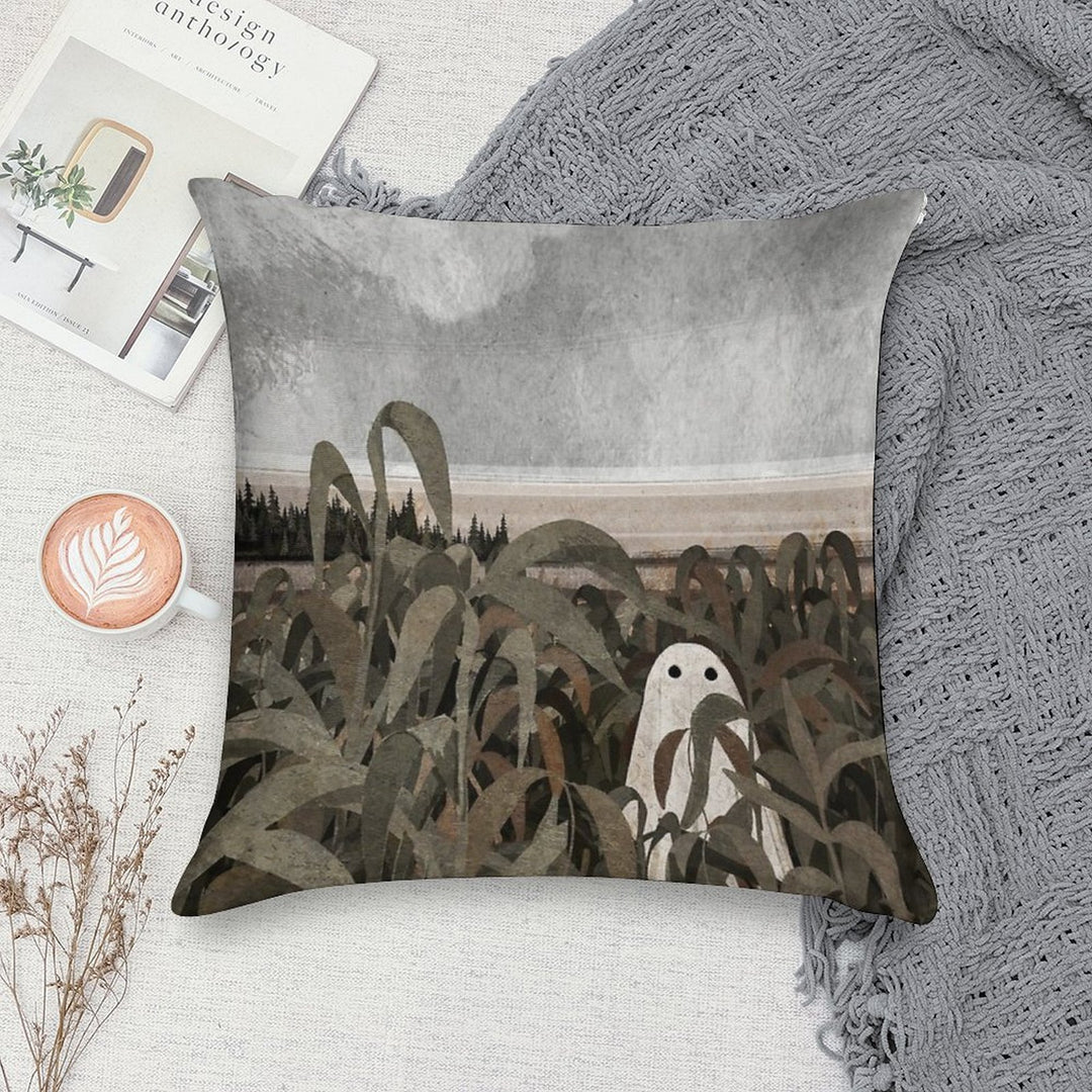 There's A Ghost in The Cornfield Again... Soft Decorative Cover Throw Pillow