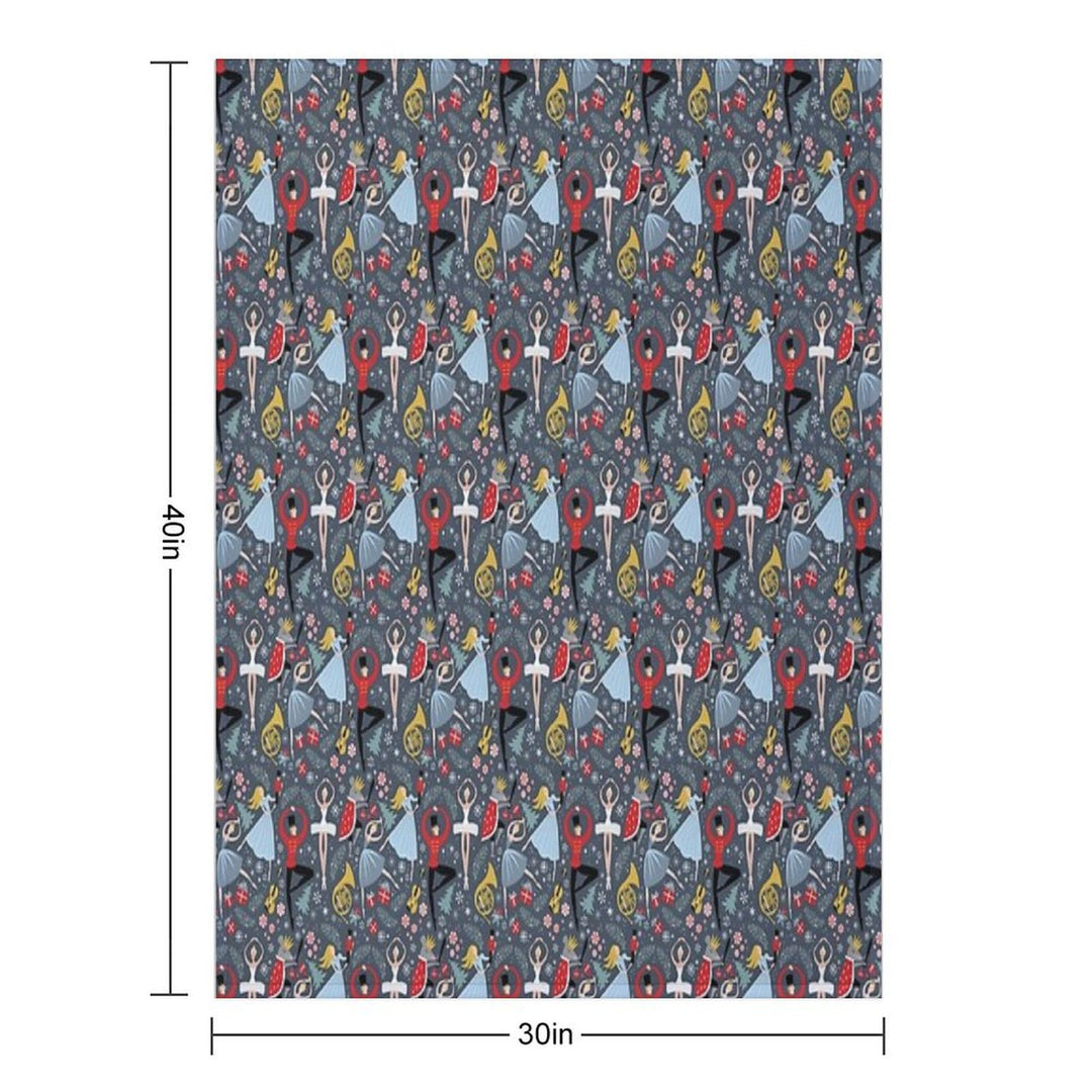 Clara's Nutcracker Ballet Repeat by Robin Pickens Multi-functional Throw Blanket