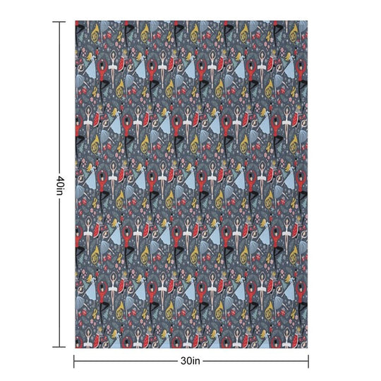 Clara's Nutcracker Ballet Repeat by Robin Pickens Multi-functional Throw Blanket