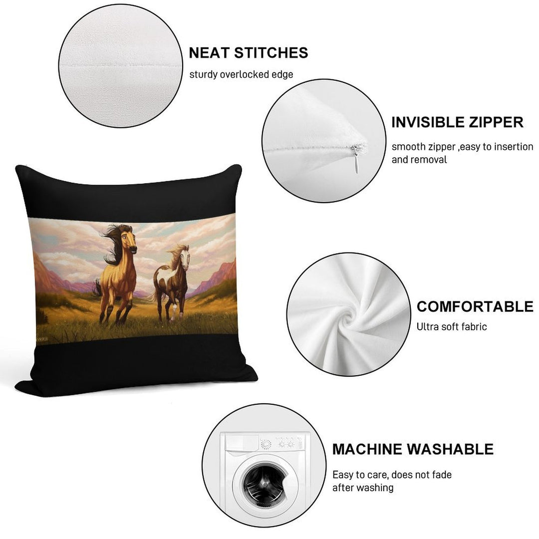 Spirit Stallion of The Cimarron Soft High-Density Material Throw Pillow