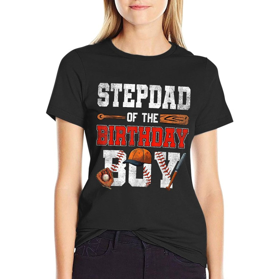 Stepdad Of The Birthday Boy Baseball Bday Family  Soft T-Shirt